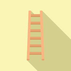 Painter ladder icon flat vector. Wood construction. Portable tool