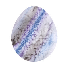 Easter egg with an abstract pattern. Watercolor drawing