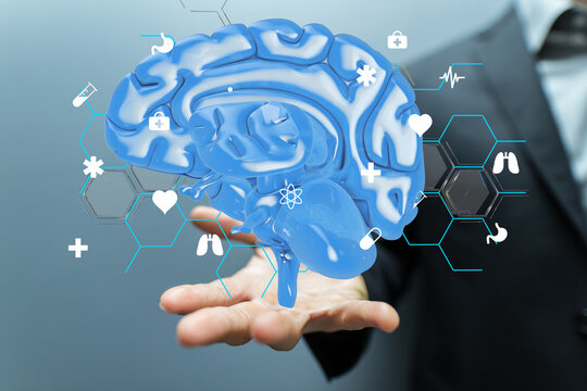 Global network. Blockchain. 3D illustration. Neural networks and artificial intelligence. Abstract