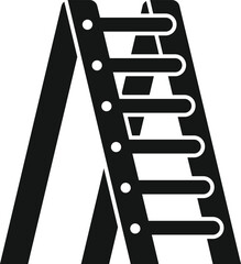 Old ladder icon simple vector. Wood safety. Portable tool
