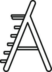 Staircase icon outline vector. Step ladder. Wooden metal