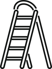 Aluminium ladder icon outline vector. Wood construction. Portable indoor