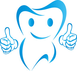 Zahn mit Lächeln und Händen, Logo, Zahn, Icon