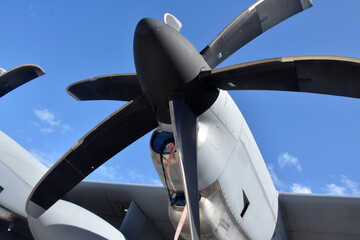 Giant propeller closeup view
