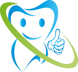 Zahn mit Lächeln, Hand, Logo, Zahn, Icon