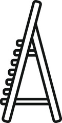 Wooden ladder icon outline vector. Wood construction. Metal stair