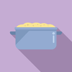 Mash potato dish icon flat vector. Boiled food. Diet nutrition