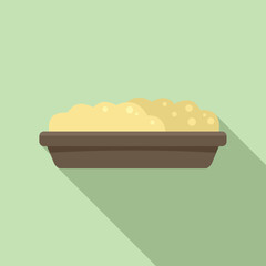 Mash potato butter icon flat vector. Dish food. Spoon meal