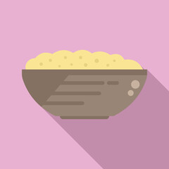 Mash potato bowl icon flat vector. Food dish. Masher meal