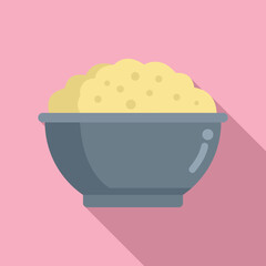 Mash potato meal icon flat vector. Dish food. Farm cooked
