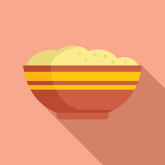 Milk mash potato icon flat vector. Boiled dish. Spoon meal