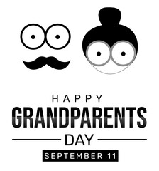 Happy Grandparents Day Abstract Background with Black and white illustrations. Celebrating grandparents day