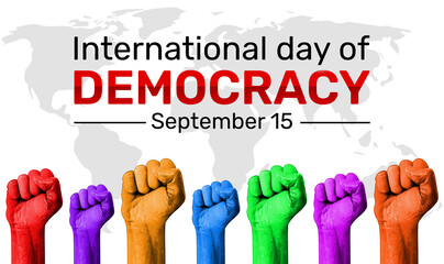 International Day of Democracy with Fist and World Map Wallpaper. Democracy day backdrop