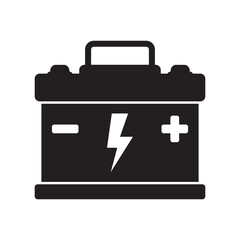 Car battery icon, accumulator sign, vector illustration.