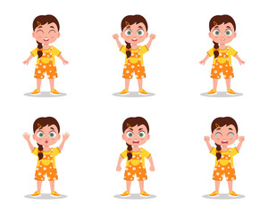 Emotions of a child, a set of emotions. Vector illustration