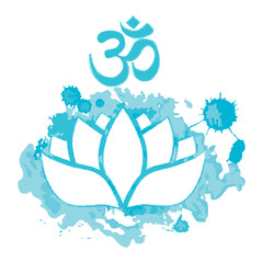 lotus flower with om symbol