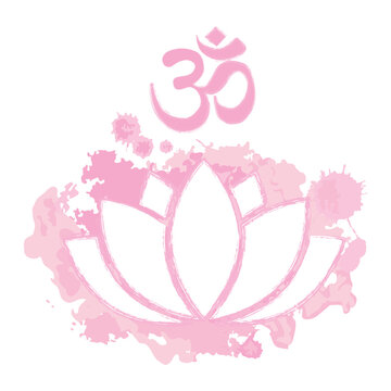 lotus flower with om symbol