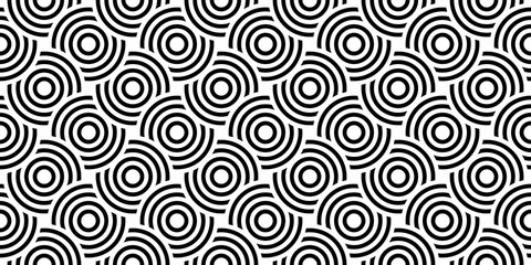 Vector seamless pattern with concentric circles. Geometric abstract background.