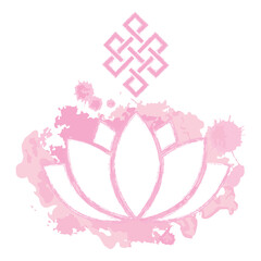 lotus flower with eternal knot