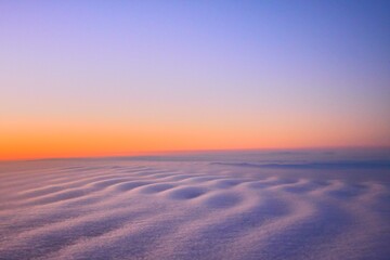 sunset above the fog