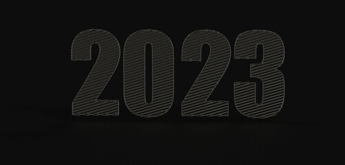 2023 New year change, turn.