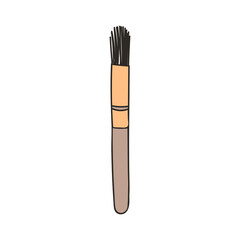 Makeup brush colorful doodle illustration in vector. Makeup brush colorful icon in vector.
