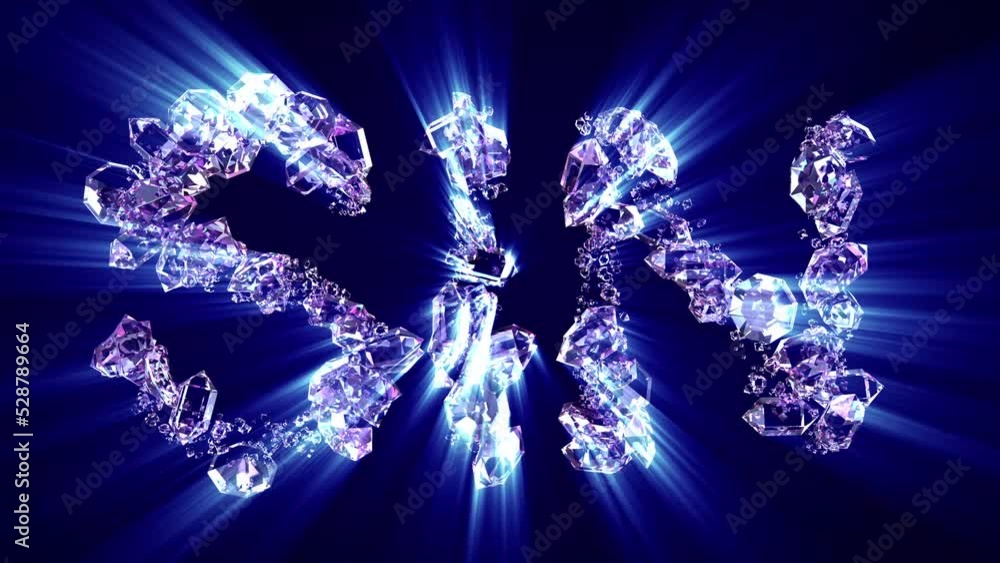 Poster sin - text of diamonds with light rays, isolated - loop video