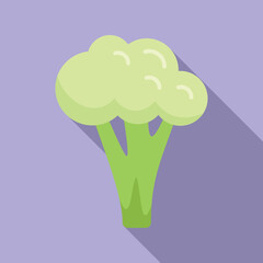 Broccoli cabbage icon flat vector. Brocoli food. Vegetable plant