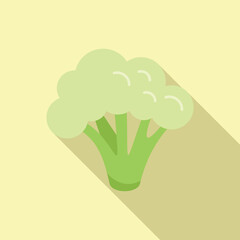 Vegetable broccoli icon flat vector. Cabbage food. Salad sweet
