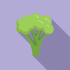 One brocoli icon flat vector. Vegetable cabbage. Plant salad