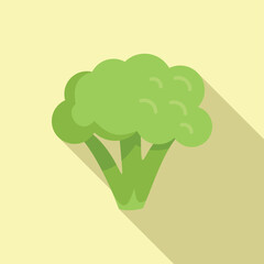 Raw brocoli icon flat vector. Vegetable cabbage. Plant salad