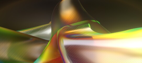 3d fluid shapes with holographic effect