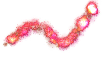 Red pink and orange trending up isolated line overlay