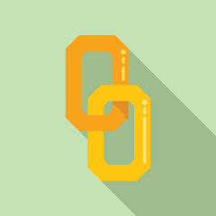 Chain link icon flat vector. Computer button. Internet network