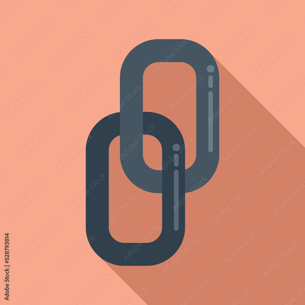Poster hyperlink chain icon flat vector. metal link. computer internet