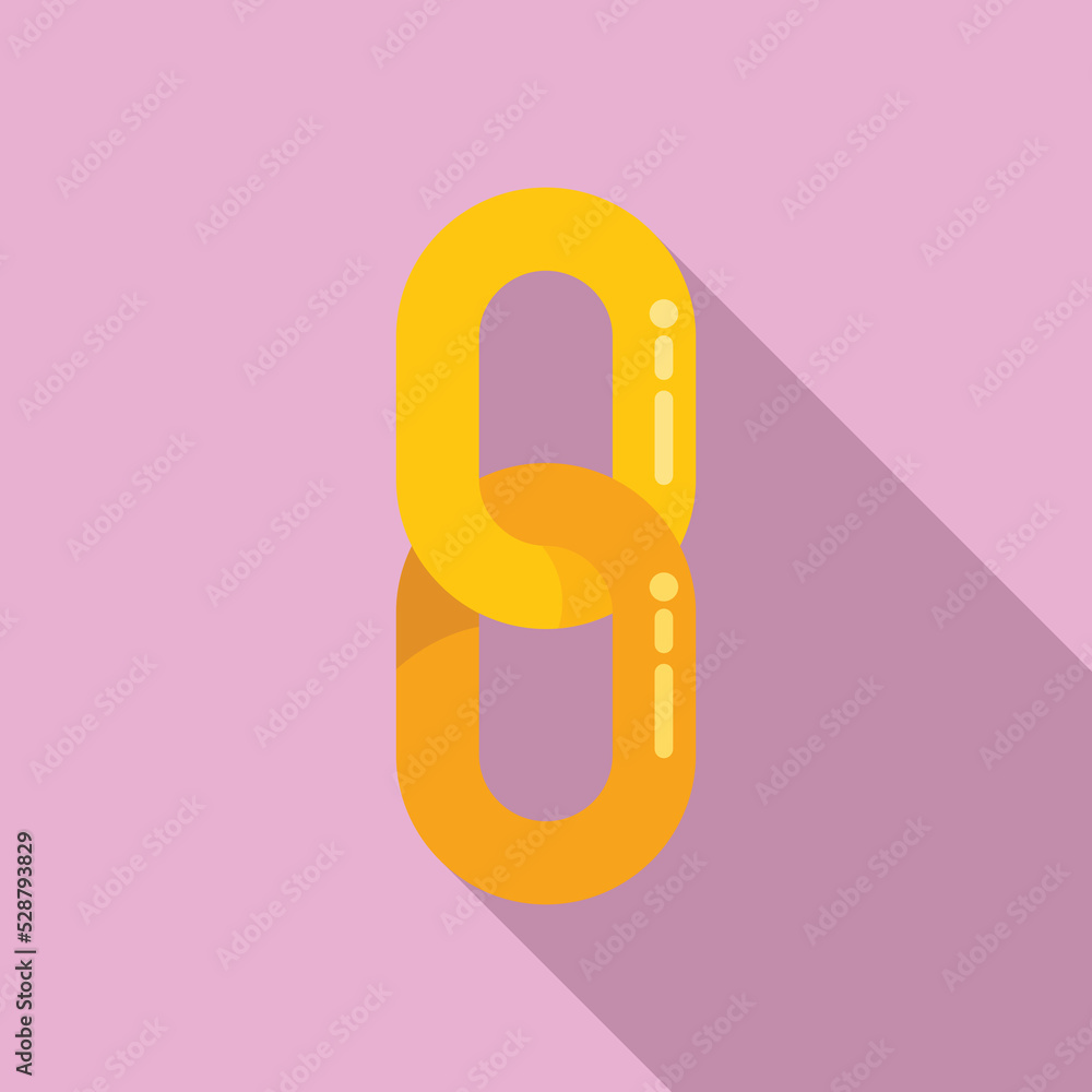 Poster strength chain icon flat vector. web link. modern connection