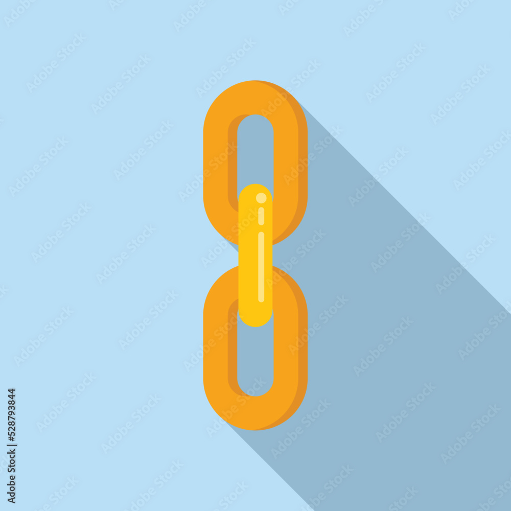 Poster web chain icon flat vector. business system. computer button