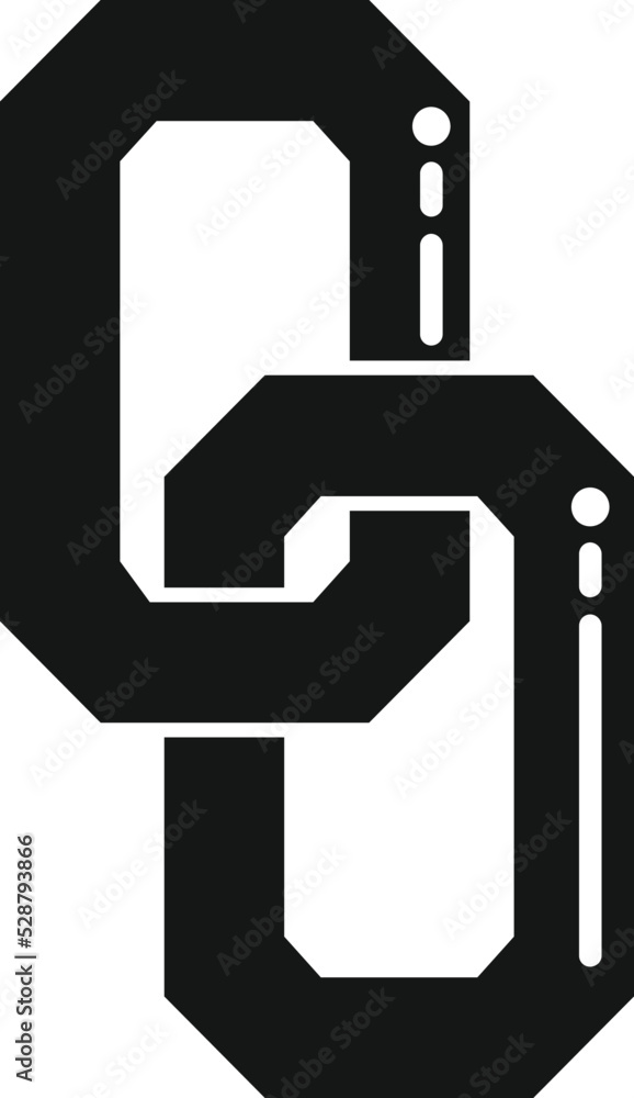 Poster chain link icon simple vector. computer button. internet network