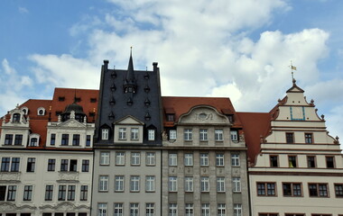 Obraz premium Hausfassaden in der Altstadt von Leipzig