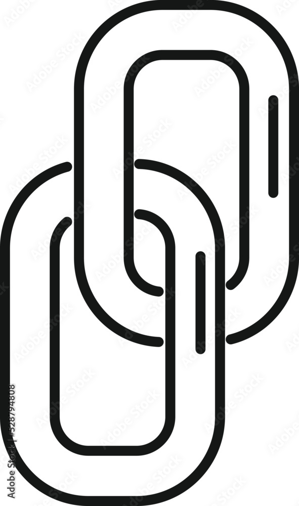 Aufkleber hyperlink chain icon outline vector. metal link. computer internet