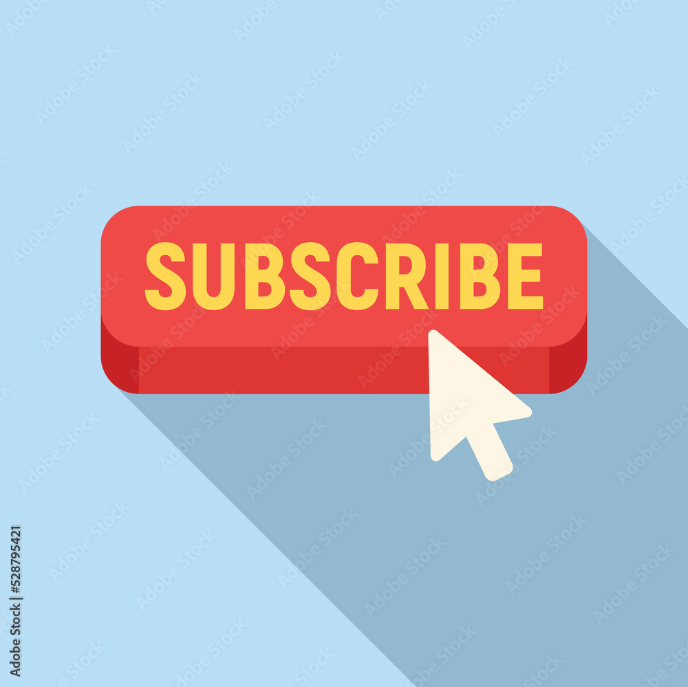 Poster fast subscribe icon flat vector. sound interface. pop post