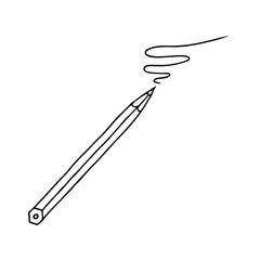 Pencil in doodle style on a white background. Hand Drawn. Freehand drawing. Sketch.