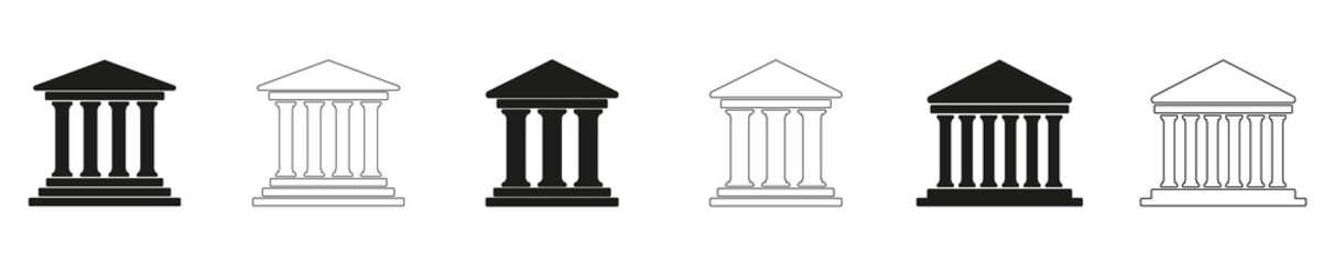 Bank building vector icons. Illustration isolated on white background. eps10