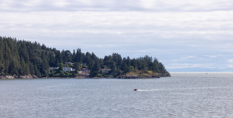 Residential Homes on the Ocean Shore. Sunny Summer. Horseshoe Bay, West Vancouver, British Columbia, Canada.