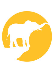 Silhouette Klippe Mond Elefant 