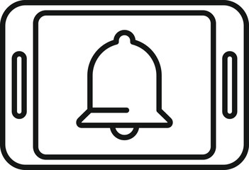 Tablet notification icon flat vector. Button notice. Post pop