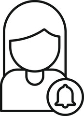 Subscribe girl icon outline vector. Notice letter. Social post