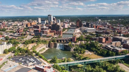 Aerial Hyperlpase over Rochester high fall