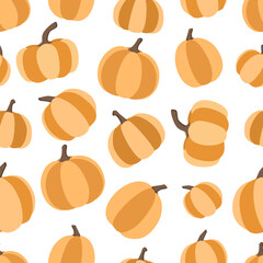 Pumkins seamless pattern for autumn design. Background for web, textile, banners, flyers, etc.