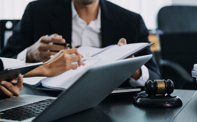 Lawsuit and justice concept, Lawyer working with partner at law